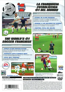 FIFA Soccer 2003 box cover back